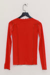 BASERANGE Long Sleeve T-Shirt TTML Collection Ribbed Cotton Portugal BAS-TTML-RB-SU25-MY RED (BROWN)